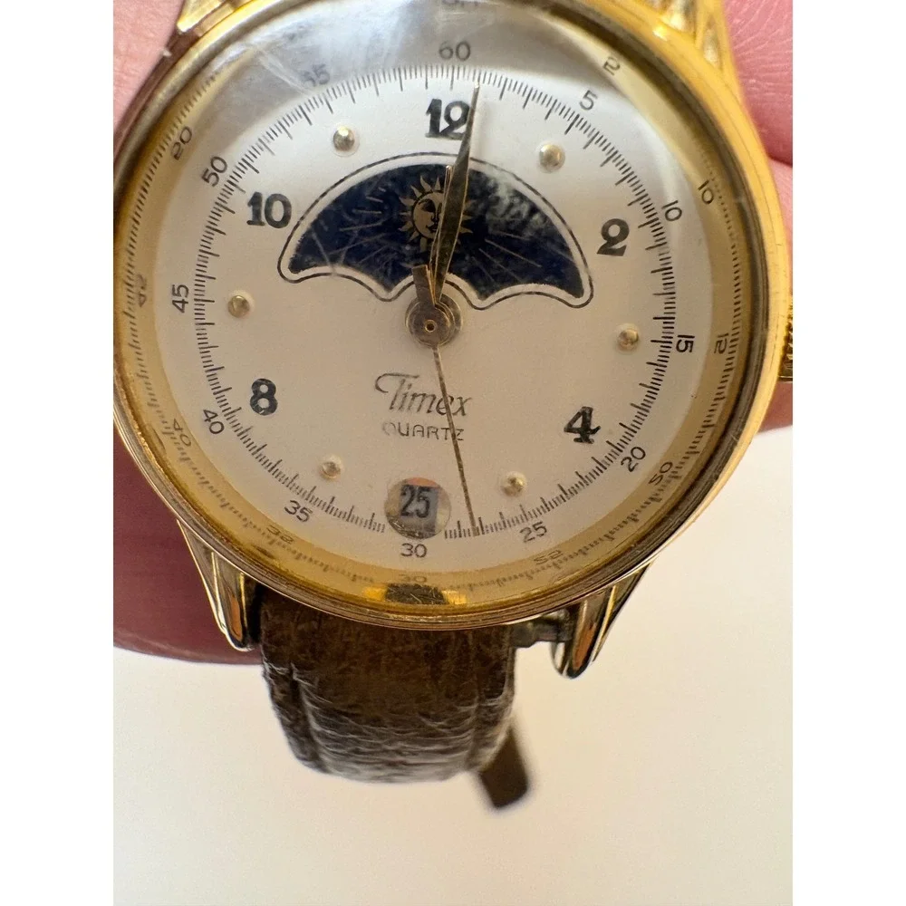 Vintage Watch Lot Timex Moonphase Guess Fossil Skeleton Sutton Geneva 9pc Repair